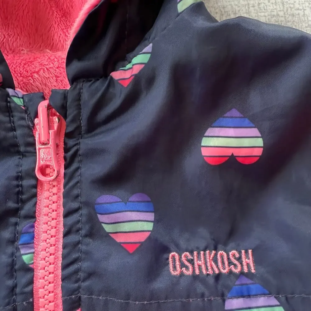 Oshkosh B’Gosh Reversible Fleece Lined Jacket Size 3T